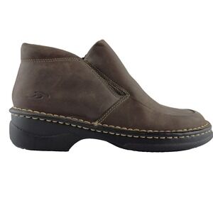 Dr. Scholls Ankle Boots Brown Leather Zip‎ Size 7 Cloud 5814026 New